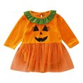 thumbnail image 1 of Gubotare Baby Girl Halloween Bodysuits Girls Bodysuits Long Sleeve Bodysuit Clothing Stylish Letter Print Fall Outfit for Toddlers 0 3 6 9 12 18 24 Months (Orange,6-12 Months), 1 of 8