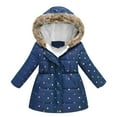 thumbnail image 1 of Gubotare Baby Girl Jackets Girls Winter Long Sleeve Zip Puffer Jacket Kids Baggy Short Down Coats Size 4T 5T (Dark Blue,4-5 Years), 1 of 6
