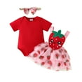 thumbnail image 1 of Gubotare Baby Girl Outfits Romper Set Baby Girls Birthday Outfit Romper Tulle Tutu Skirt with Headband Sets Baby Princess Dress 0 3 6 9 12 18 24 Months (Red,Size 12-18 Months), 1 of 9