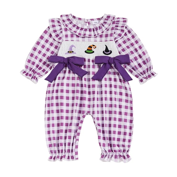 Gubotare Baby Girl Romper Baby Boy Girl Outfit Little Turkey Jumpsuit Romper Romper My First Thanksgiving Baby Clothes 0 3 6 9 12 18 24 Months (Purple,9-12 Months)