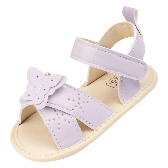 Gubotare Baby Girl Sandals Walking Kids Girls Soft Sole Closed Toe Sandals Summer Shoes with Arch Support (Toddler/Little Kid) Size 4 (Purple, 4)