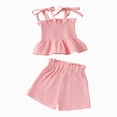 thumbnail image 1 of Gubotare Baby Girl Summer Clothes Newborn Toddler Girl Clothes Layered Ruffle Top Shorts Cute Toddler Girls Summer Outfits 2Pcs Clothing Set 6 9 12 18 24 Months 2T 3T 4T 5T (Pink,12-18 Months), 1 of 5