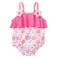 thumbnail image 1 of Gubotare Girls Swimsuits Kids Girls Keyhole Racer Back Swimsuit Bathing Suit Quick Dry Swimwear Size 6-12 Months (Pink,6-12 Months), 1 of 4