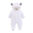 thumbnail image 1 of Gubotare Baby Girl Winter Clothes Baby Fleece Jumpsuits Infant Bear Ear Snowsuit Newborn Hooded Romper Warm Coat Size 9 12 Months (White,9-12 Months), 1 of 6