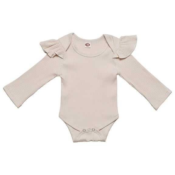 Gubotare Baby Girl Winter Clothes Baby Girl Clothes Romper Cute Clothing One-piece Jumpsuit Fall Winter Clothes 0 3 6 9 12 18 24 Months (Beige,3-6 Months)