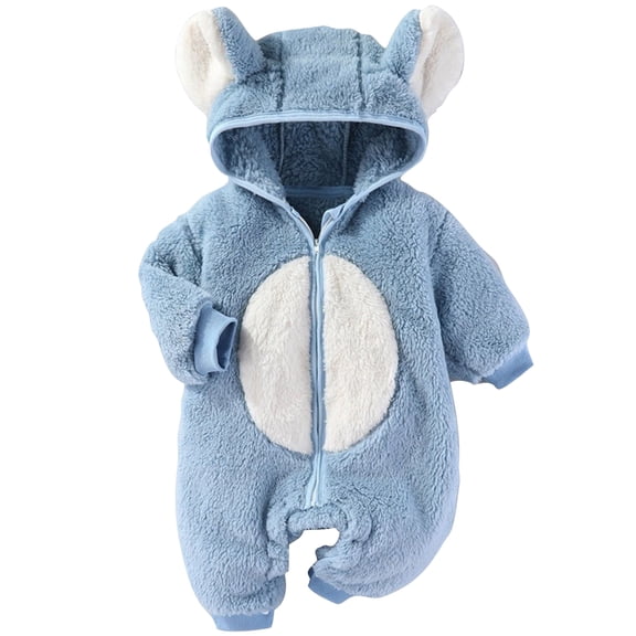 Gubotare Baby Girl Winter Snowsuit Newborn Baby Outfit Suit Girls Boys Fleece Jumpsuit Romper Hooded Coat Winter Clothes Outwear Snowsuit 0 3 Months (Blue,0-3 Months)
