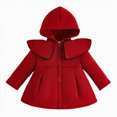 thumbnail image 1 of Gubotare Baby Girls Christmas Hooded Coat Button Down Jacket Toddler Kids Winter Outerwear 18 24 Months (Red,18-24 Months), 1 of 9