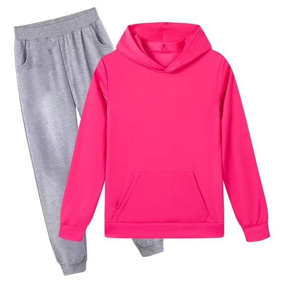 Gubotare Baby Girls Outfits Sets Girls Clothes Sweatpants Print Hoodies Sweatshirt Fall Outfits Back to School Sweatsuit with Leggings Size 3T 4T (Hot Pink,3-4 Years)