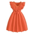 thumbnail image 1 of Gubotare Baby Girls' Short Sleeve Dressy Special Occasion Dresses (Orange,7-8 Years), 1 of 6