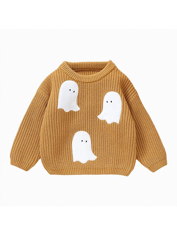 Baby Girls Sweaters Girl's Sweater Long Sleeve Spring Fall Winter Knitted Pullover Jumper Tops 6 9 Months (Khaki,6-9 Months)