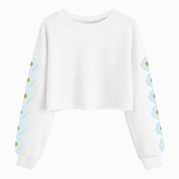 Gubotare Baby Girls Sweatshirt Fall Outfits Sweatshirts Outfits Pullover Sweatshirt Tops Size 8-9 Years(White, 8-9 Years)