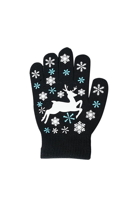 Baby Gloves Boy Toddler Gloves Kids Gloves Kids Full Finger Mittens Winter Knitted Mitten for Little Boys and Girls Supplies (Black,One Size)
