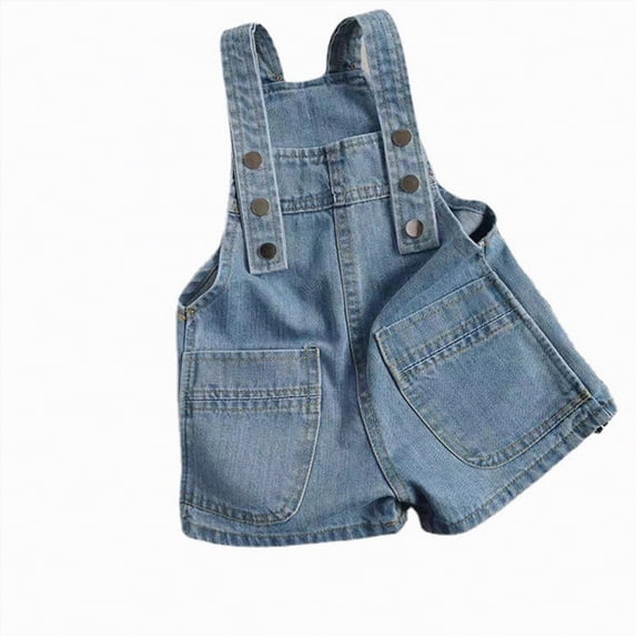 Gubotare Baby Jean Shorts Little Girls Jean Shorts Denim Elastic Waist Drawstring Shorty Shorts for Teen Girls 4T 5T (Blue,4-5 Years)