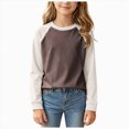 thumbnail image 1 of Gubotare Baby Long Sleeve Shirts for Girls Girls Casual Long Sleeve Print T Shirts Children Spring Fall Tops 3T 4T (Coffee,3-4 Years), 1 of 5