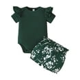 thumbnail image 1 of Gubotare Baby Outfits for Girls Baby Girl Clothes Outfits Girls Set with Headband 0 3 6 9 12 18 24 Months (Dark Green,Size 6-9 Months), 1 of 8