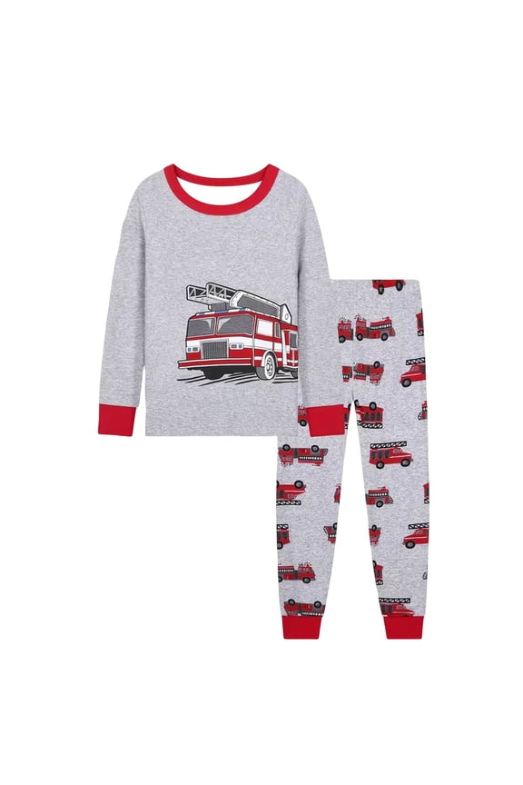 Baby Pajamas 2 Piece Classic Pajamas Sets Cute Long Sleeve Pants Set for Night Wears 2T 3T (Grey,2-3 Years)