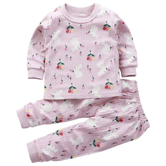 Gubotare Baby Pajamas 2 Piece Toddler Boys Pajama Pjs Jammies Kids 2 Piece Sleepwear Clothes Size 3 6 Months (Pink,3-6 Months)