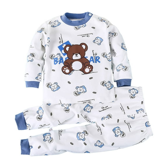 Gubotare Baby Pajamas Boy 2 Piece Pajamas Boys Long Sleeve Sets Toddler Boys Pjs Kids Sleepwear Sets Size 4T 5T (Blue,4-5 Years)