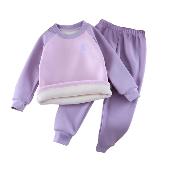 Gubotare Baby Pajamas Boy Children's Basic Sleepwear Set - Printed Long Sleeve Pajamas 6 12 Months (Purple,6-12 Months)