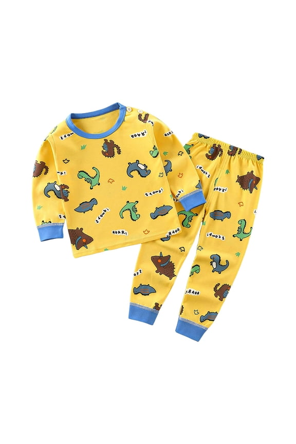 Baby Pajamas Toddler Boys Girls Thermal Underwear Long Sleeve T-shirt Leggings 2Pcs Kids Winter Base Layer Set Size 18 24 Months (Brown,18-24 Months)