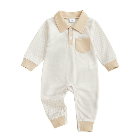 Gubotare Baby Rompers Boys Newborn Baby Snowsuit Fleece Lined Romper Outfits Warm Hooded Romper for Infant 0 3 6 9 12 18 24 Months (Beige,12-18 Months)