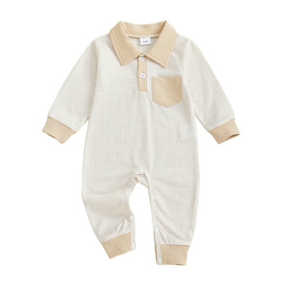 Gubotare Baby Rompers Boys Newborn Baby Snowsuit Fleece Lined Romper Outfits Warm Hooded Romper for Infant 0 3 6 9 12 18 24 Months (Beige,12-18 Months)