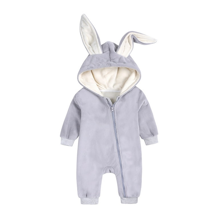 Baby Bunny Hooded Pale Blue Playsuit Baby Bunny Hooded Pale Blue Playsuit