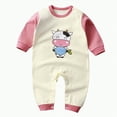 thumbnail image 1 of Gubotare Baby Rompers Newborn Baby Boy Fall Winter Outfits Zippered Romper Embroidered Coming Home Jumpsuit Mittens 0 3 6 9 12 18 24 Months (Light Pink,3-6 Months), 1 of 4