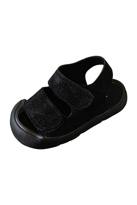 Baby Sandals Baby Boys Girls Sandals Non Slip Soft Sole Outdoor Athletic Shoes Toddler First Walker Crib Summer Shoes Size 4.5 (Black,Toddler 4.5)