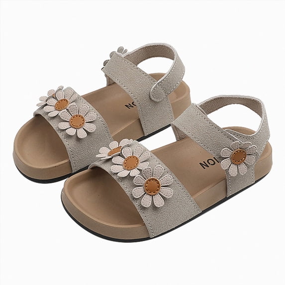 Gubotare Baby Sandals Infant Baby Girls Boys Summer Sandals Open Toe Lace Princess Dress Flats Shoes Newborn Toddler Soft Non-Slip Sole Walker Crib Shoes Size 6 (Beige,6 Toddler)