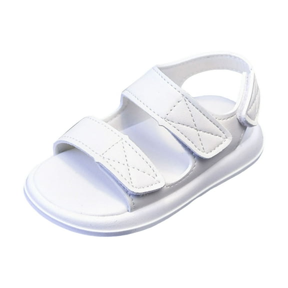 Gubotare Baby Sandals Walking Baby Boys Girls Summer Sandals Closed-Toe Soft Rubber Sole Outdoor Shoes for Toddler First Walkers Size 6.5 (White,Toddler 6.5)