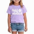 thumbnail image 1 of Gubotare Baby Shirts Big Sister Shirts for Toddler Baby Girls Announcement T-Shirt Summer Short Sleeve Tees Big Sis Tops (Purple,3-4 Years), 1 of 4