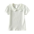 thumbnail image 1 of Gubotare Baby Shirts Toddler Girl T-Shirts Ruffle Short Sleeve Baby Girls Top Basic Solid Ribbed Knite Casual Tees for Little Kid Size 12 18 Months (White,12-18 Months), 1 of 4