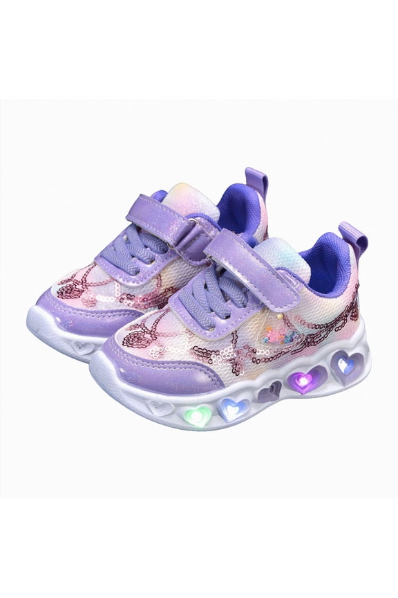 Baby Shoes Led Light Up Shoes for Toddler Boys Girls Glow Sneakers Flashing Lights, Non-Slip Sole for Kids Birthday and Outdoor Activities Size 5.5 (Purple,5.5 Toddler)