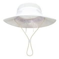 thumbnail image 1 of Gubotare Baby Sun Hat Girl Kids Sun Hat UPF 50+ Boy Girl Protection Hat Wide Brim Beach Hats with Mesh and Adjustable Chin Strap (White,Size 12-24 Months), 1 of 7