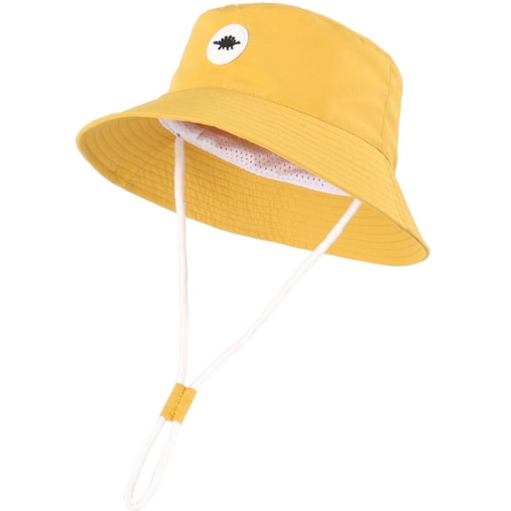 Gubotare Baby Sun Hats Boy Kids Sun Hat Bucket Hat for Girls Boys Summer Sun Protection Cotton Unisex Beach Cap (Yellow,Size 6-12 Months)