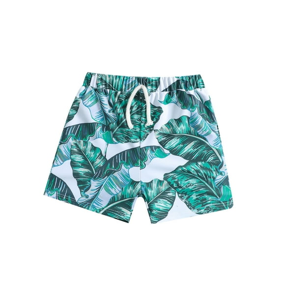 Gubotare Baby Swim Shorts Toddler Baby Boys Swim Shorts Leaves Print Swimming Trunk Kids Boy Hawaiian Beach Board Shorts Swimwear Size 18-24 Months (White,18-24 Months)