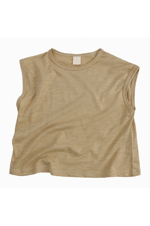 Baby Tank Tops Boys Muscle Tank Top Sleeveless Crew Neck Undershirts 2T 3T (Beige,2-3 Years)