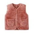 thumbnail image 1 of Gubotare Baby Vest Toddler Baby Boys Girls Fleece Vest Fuzzy Sleeveless Waistcoat Fall Winter Jacket Padded Coat 1T 2T (Red,1-2 Years), 1 of 3