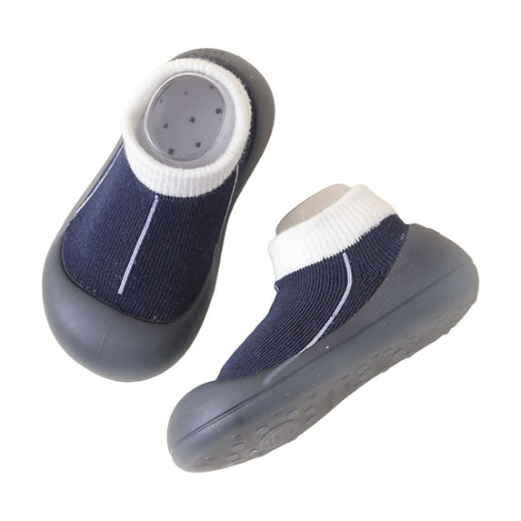 Gubotare Baby Walking Shoes Baby Shoes Soft Sole Leather Crawling Moccasins Cartoon Toddler First Walker Slippers,Navy 18-24 Months