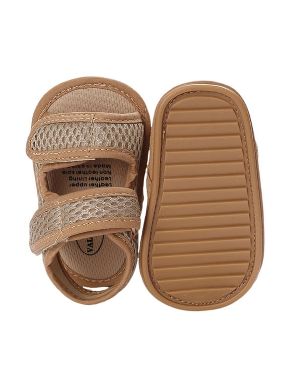 Baby Walking Shoes Baby Summer Sport Sandals Closed Toe Non-Slip Rubber Sole Pool Beach Mesh Sneakers Lightweight Outdoor Water Shoes,Khaki 6-12 Months