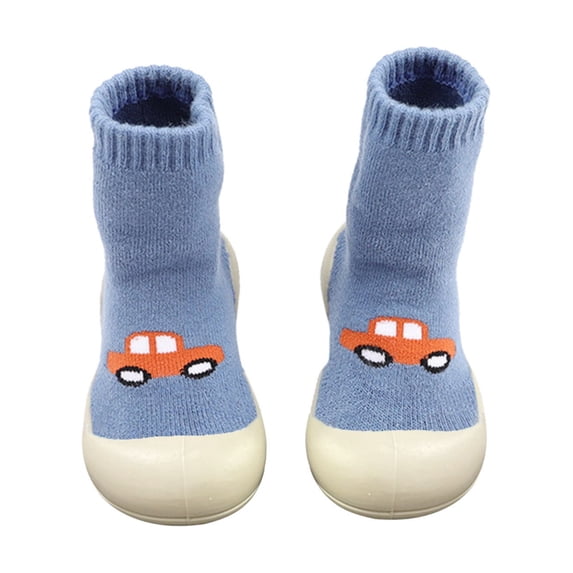 Gubotare Baby Walking Shoes Summer Baby Sock Shoes Toddler Cartoon Soft Non Slip Indoor Floor Slipper for Boys Girls First Walking Trainers Shoe,Blue 2-4 Years