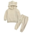 thumbnail image 1 of Gubotare Baby Winter Clothes Boys Matching Sets Pullover Hoodie and Jogger Fleece Set for Boys 2 Piece Size 12 24 Months (Khaki,12-24 Months), 1 of 4