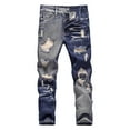 thumbnail image 1 of Gubotare Baggy Jeans Kids Boys Boy's Stylish Skinny Fit Stretch Fashion Denim Jeans Size 7-8 (Navy,7-8 Years), 1 of 5