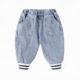 thumbnail image 1 of Gubotare Baggy Jeans for Boys Kids Toddler Elastic Waist Fashion Jeans Little Boys' Stretch Jogger Denim Pants 12 18 Months (Light Blue,12-18 Months), 1 of 1