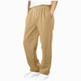 thumbnail image 1 of Gubotare Baggy Sweatpants for Teen Boys Straight Leg Elastic Waist Drawstring Joggers Kids School Sweat Pants with Pockets Size 13-14 (Khaki,13-14 Years), 1 of 5