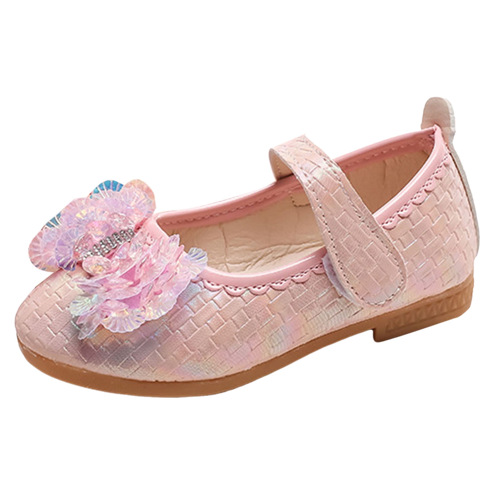 Girls' Pink Ballet Shoes With Bow & Cross Elastic Straps – Perfect For Dance Class & Performance