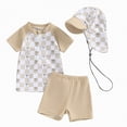 thumbnail image 1 of Gubotare Bathing Suit for Boys Baby Pullover Rash Guard Short Sleeve and Swim Trunks Outfit Set Infant to Little Kid 12 18 Months (Khaki,12-18 Months), 1 of 4