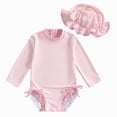 thumbnail image 1 of Gubotare Bathing Suits for Girls Toddler Infant Baby Girls Swimsuit Kids Rash Guard One Piece Newborn Zipper Bathing Suit Swimwear with Hat 6 12 Months (Red,6-12 Months), 1 of 6