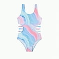 thumbnail image 1 of Gubotare Bathing Suits for Teens Girls One Piece Swimsuits Bathing Suit with Wide Straps Hawaiian Summer Swimwear for Girls Size 9-10 (Blue,9-10 Years), 1 of 7